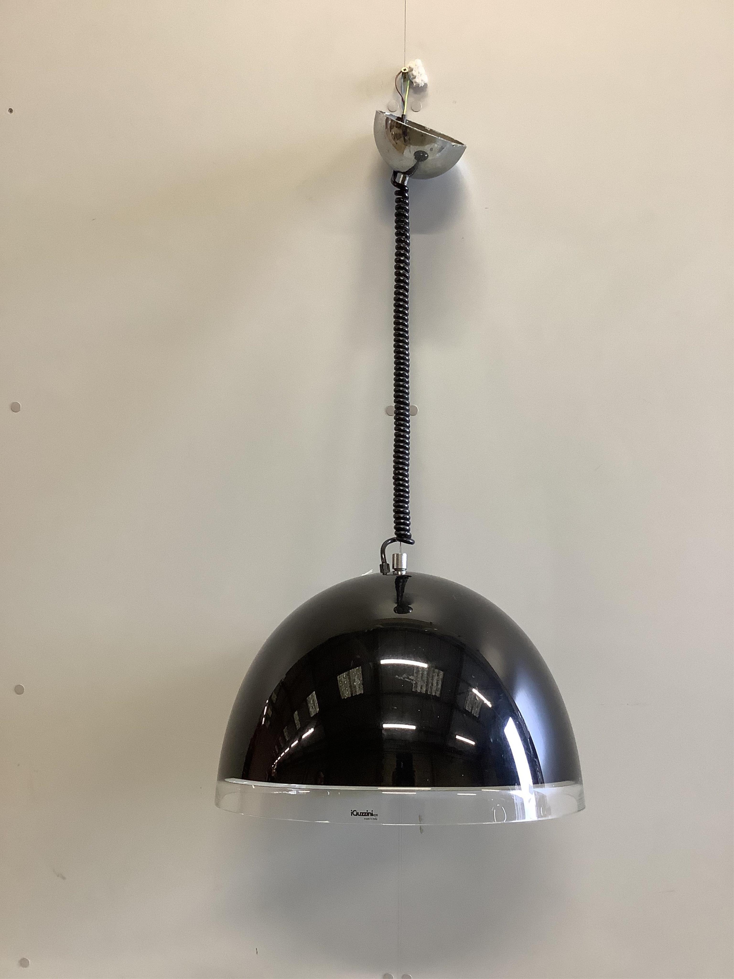 A perspex ceiling lamp by Guzzini, diameter 45cm, height 27cm